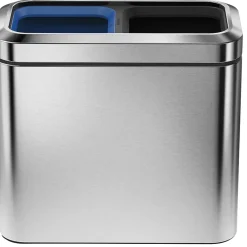 simplehuman® Slim Open Recycler, Brushed Stainless Steel, 5.25 Gallon