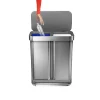 simplehuman Stainless Steel Dual Compartment Recycling Step Can, 15.3 gal, Metallic (CW2025)