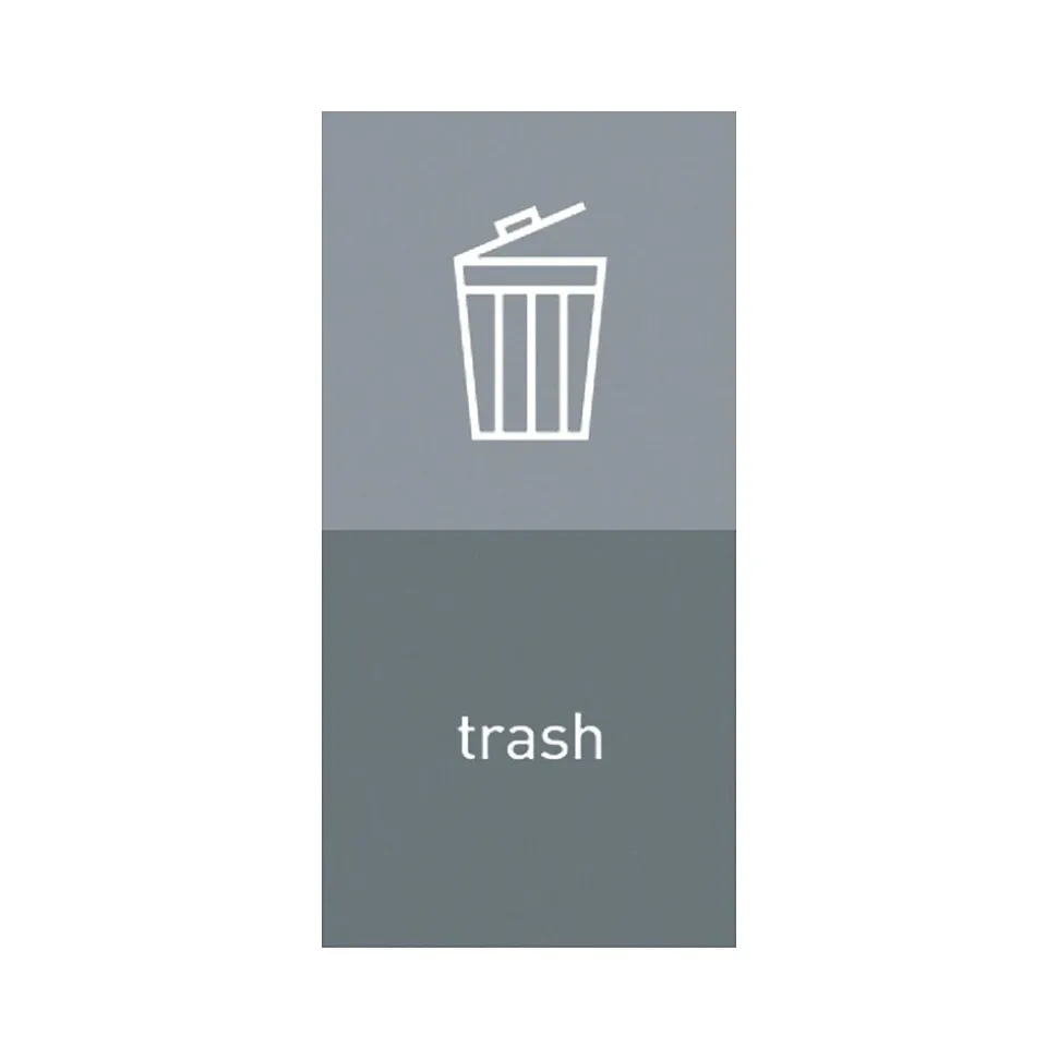 simplehuman Trash Magnetic Sorting Label, 8" x 4", Gray/Light Gray, 2/Pack (KT1170)