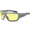 Skullerz BALDR Safety Glasses, Yellow Lens, Matte Gray (57150)