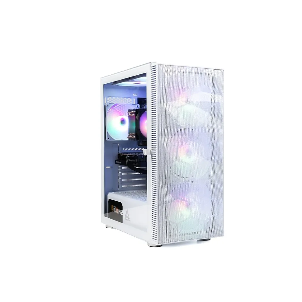 Skytech Storm Gaming Desktop, AMD Ryzen 5 5600G , 16GB RAM, 1TB SSD, Intel Arc A380 Graphics, White