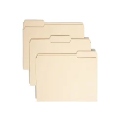 Smead 100% Recycled File Folders, 1/3-Cut Tab, Letter Size, Manila, 100/Box (10339)
