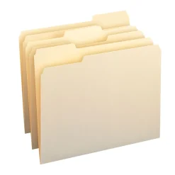 Smead 100% Recycled File Folders, 1/3-Cut Tab, Letter Size, Manila, 100/Box (10339)