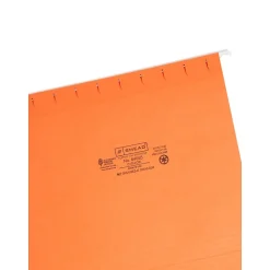 Smead Adjustable Tab Recycled Hanging File Folder, 5-Tab, Letter Size, Orange, 25/Box (64065)