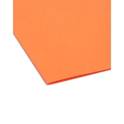 Smead Adjustable Tab Recycled Hanging File Folder, 5-Tab, Letter Size, Orange, 25/Box (64065)
