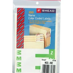 Smead AlphaZ NCC Hand Written Identification & Color Coding Label, 3 5/8" x 1 5/32", Light Green/White, 100/Pack (67164)