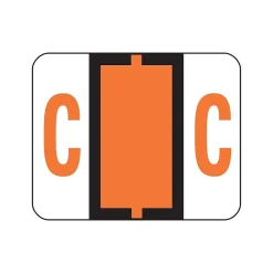 Smead BCCR Color Coded Alphabetic Labels, C, Dark Orange, 500/Roll (67073)