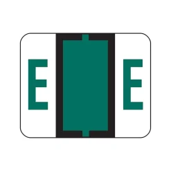 Smead BCCR Color Coded Alphabetic Labels, E, Dark Green, 500/Roll (67075)