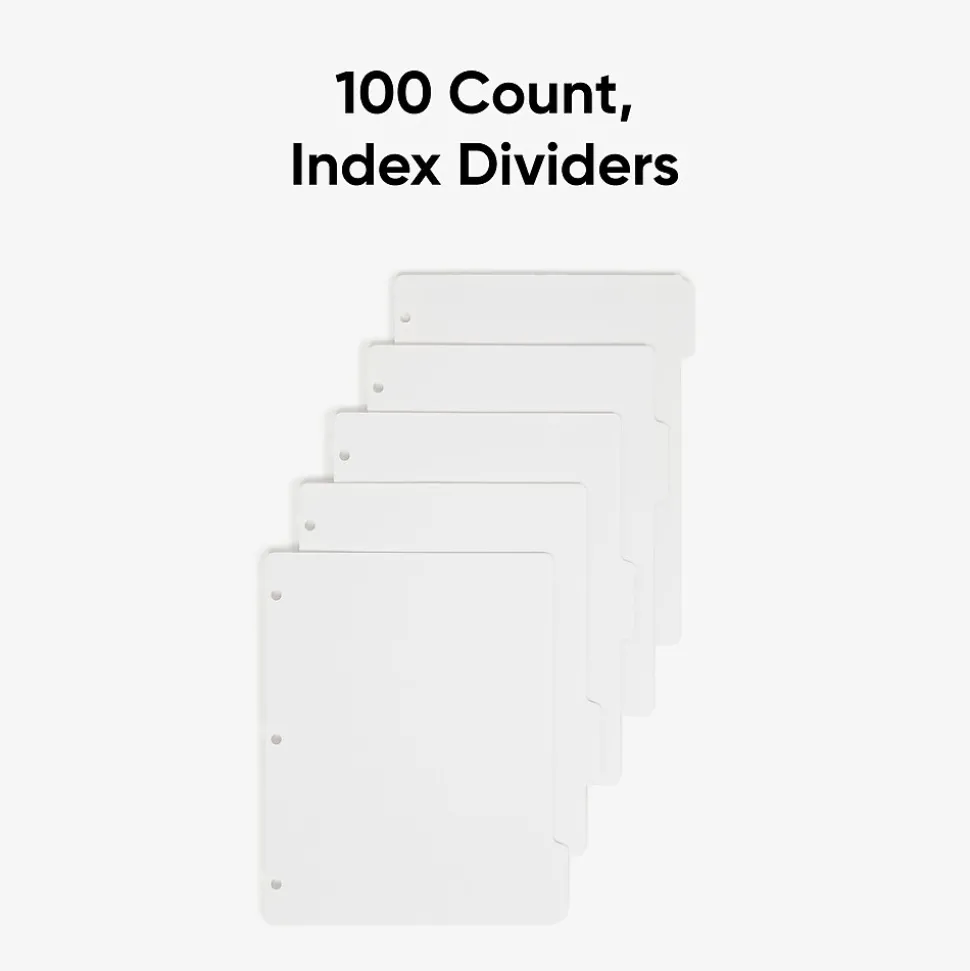 Smead Blank Dividers, 5-Tab, White, 20 Sets/Box (89415)