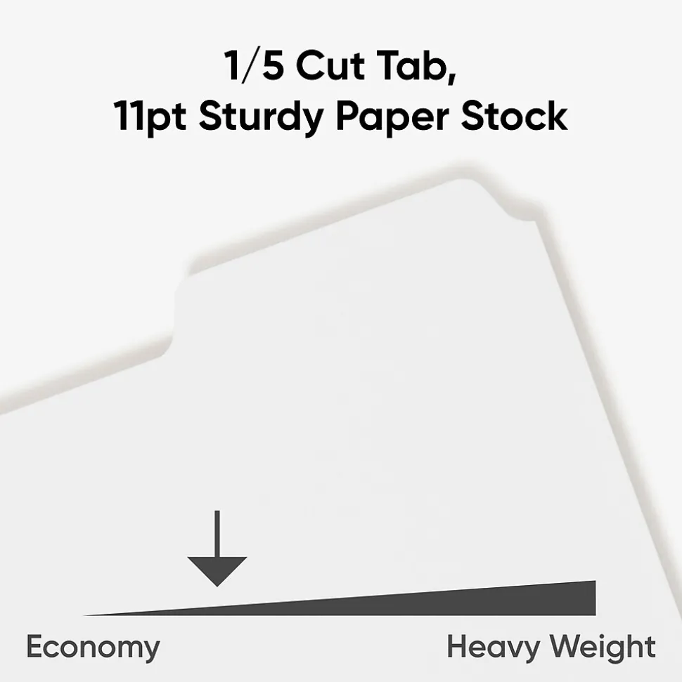 Smead Blank Dividers, 5-Tab, White, 20 Sets/Box (89415)