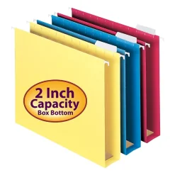 Smead Box Bottom Hanging File Folder, 2" Expansion, 5-Tab Tab, Letter Size, Assorted Colors, 25/Bx (64264)