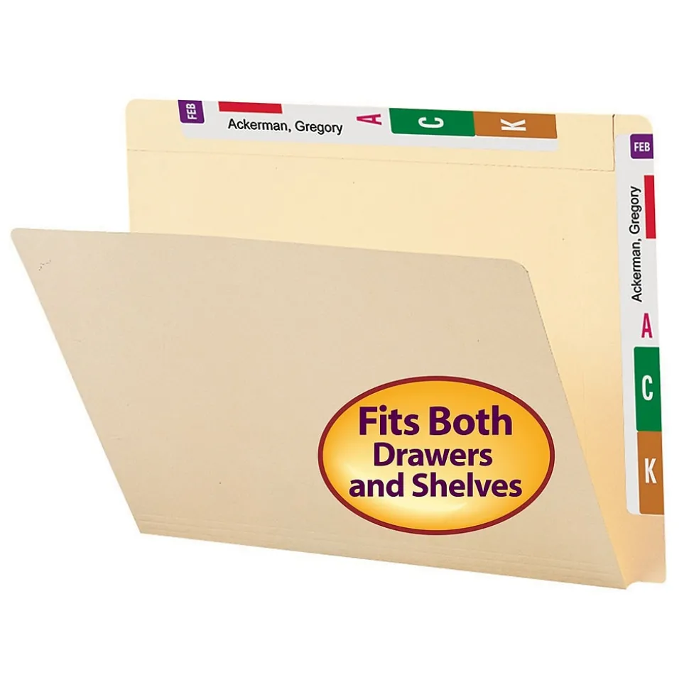 Smead Conversion Top and End-Tab File Folders, Straight-Cut Tabs, Letter Size, Manila, 100/Bx (24190)