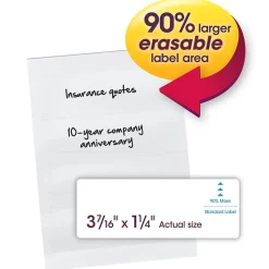 Smead 160ct Erasable Supertab File Folder Labels, 3 7/16" x 1 1/4" (SMD64917)