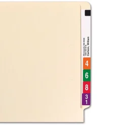 Smead End Tab 100% Recycled File Folder, Shelf-Master Reinforced Straight-Cut Tab, Letter Size, Manila, 100/Box (24160)