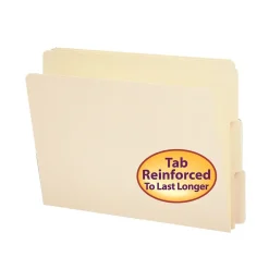 Smead End Tab File Folder, Shelf-Master Reinforced 1/3-Cut Tab, Letter Size, Manila, 100/Box (24134)
