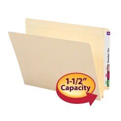 Smead End-Tab File Folders, Reinforced Straight-Cut Tab, 1-1/2