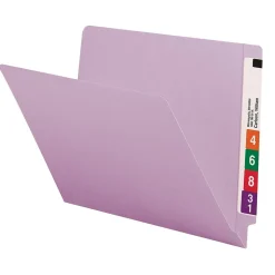 Smead End-Tab File Folders, Shelf-Master Reinforced Straight-Cut Tab, Letter Size, Lavender, 100/Bx (25410)