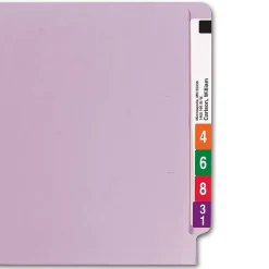 Smead End-Tab File Folders, Shelf-Master Reinforced Straight-Cut Tab, Letter Size, Lavender, 100/Bx (25410)
