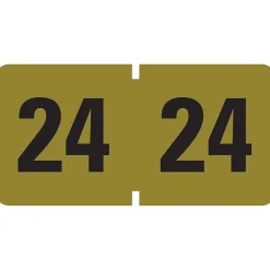 Smead ETYJ 24 Color-Coded Year Label, 0.75" x 1.5", Gold, 500 Labels/Roll (68324)