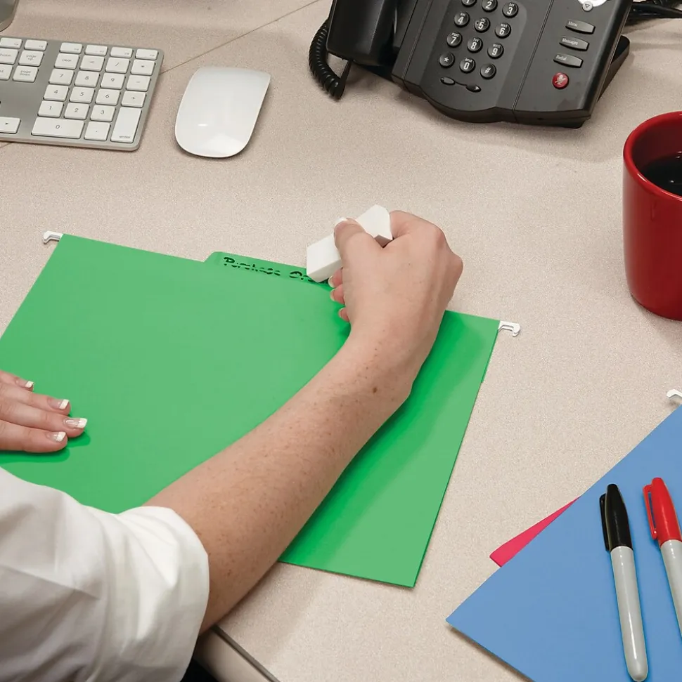 Smead FasTab 10% Recycled Hanging File Folder, 3-Tab, Letter Size, Assorted Colors, 18/Box (64031)