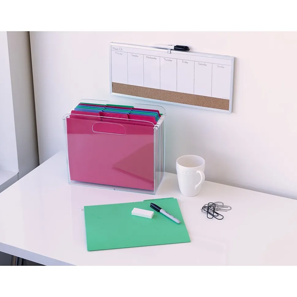 Smead FasTab 10% Recycled Hanging File Folder, 3-Tab, Letter Size, Assorted Colors, 18/Box (64031)