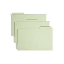 Smead FasTab Hanging File Folders, 1/3 Cut, Legal Size, Moss, 20/Box (64083)
