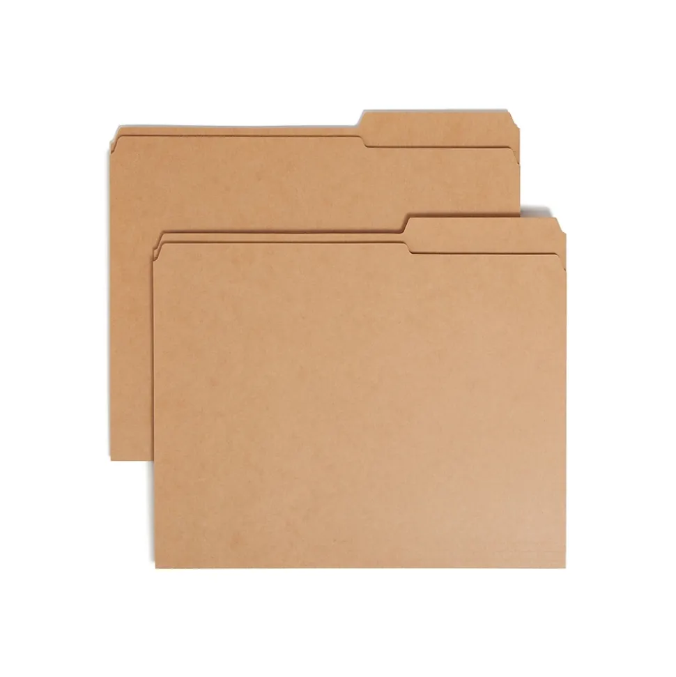 Smead File Folder, 2/5 Cut Tab, Letter Size, Kraft, 100/Box (10786)