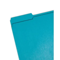 Smead File Folder, 3 Tab, Letter Size, Teal, 100/Box (13134)
