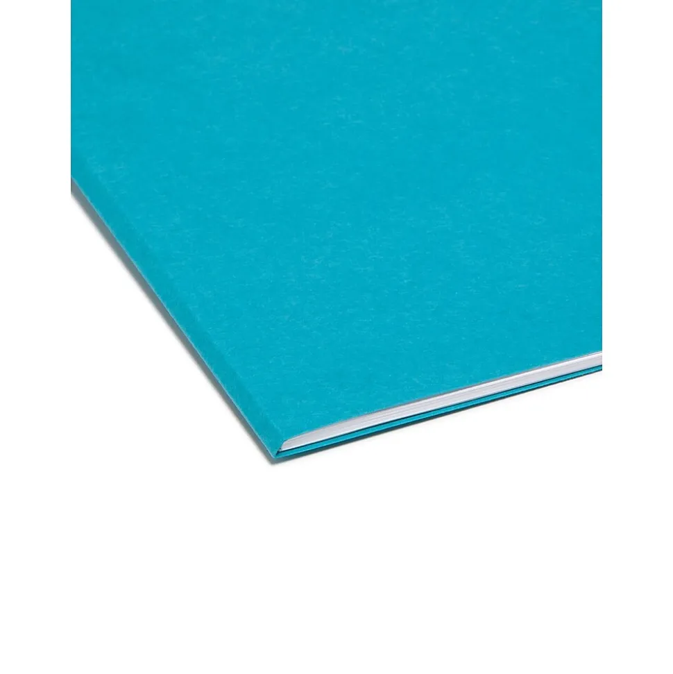 Smead File Folder, 3 Tab, Letter Size, Teal, 100/Box (13134)
