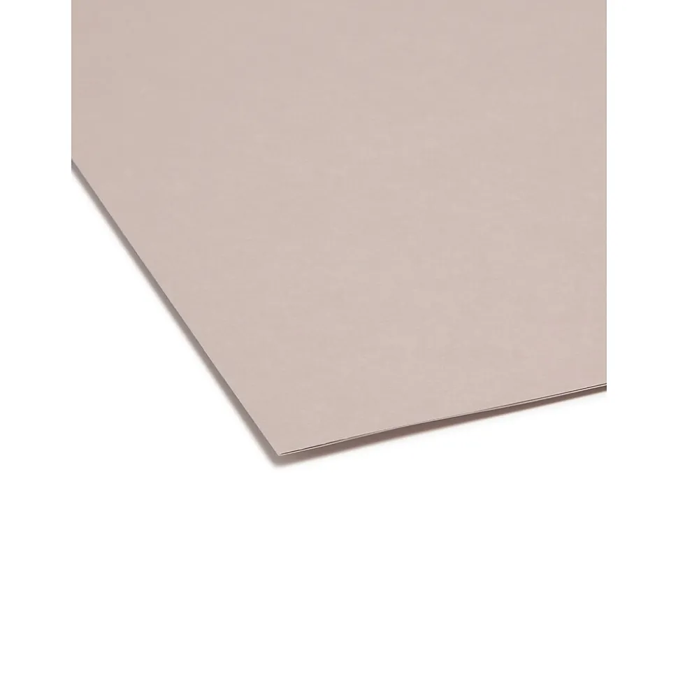 Smead File Folder, 3 Tab, Letter Size, Light Gray, 100/Bx (12343)