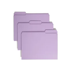 Smead File Folder, 3 Tab, Letter Size, Lavender, 100/Box (12434)
