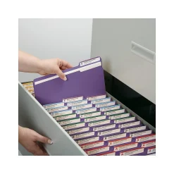 Smead File Folder, 1/3-Cut Tab, Letter Size, Purple, 100/Box (13043)