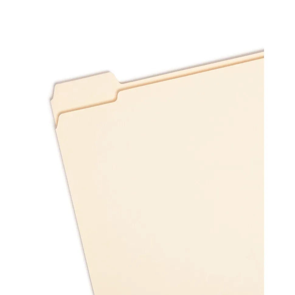Smead File Folder, Reinforced 1/5-Cut Tab, Letter Size, Manila, 100/Box (10356)