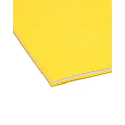 Smead File Folder, Reinforced Straight-Cut Tab, Letter Size, Yellow, 100 per Box (12910)