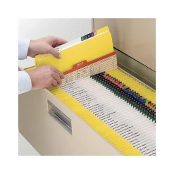 Smead File Folder, Reinforced Straight-Cut Tab, Letter Size, Yellow, 100 per Box (12910)