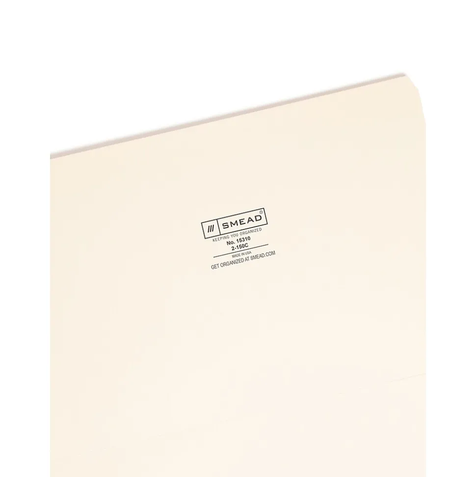 Smead File Folder, Reinforced Straight -Cut Tab, Legal Size, Manila, 100 Per Box (15310)