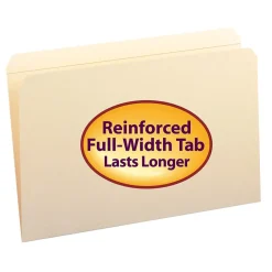 Smead File Folder, Reinforced Straight -Cut Tab, Legal Size, Manila, 100 Per Box (15310)