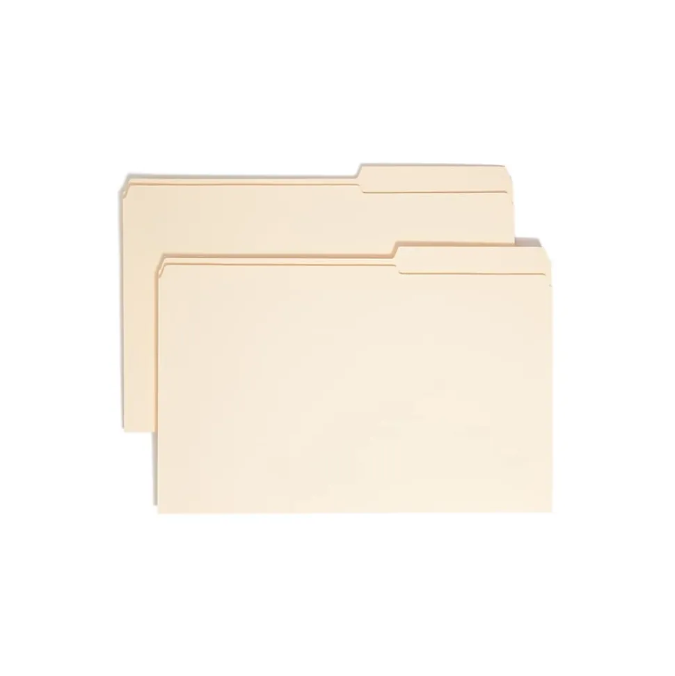 Smead File Folder, Reinforced 2/5-Cut Tab Right Position, Legal Size, Manila, 100/Box (15386)