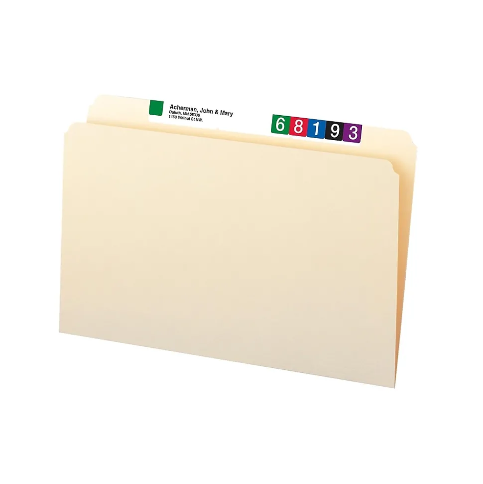 Smead File Folder, Straight-Cut, Legal Size, Manila, 100/Bx (15300)
