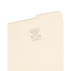 Smead File Folders, Reinforced 2/5-Cut Right Position, Guide Height, Letter Size, Manila, 100/Box (10386)