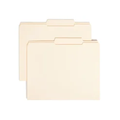 Smead File Folders, Reinforced 2/5-Cut Tab, Letter Size, Manila, 100/Box (10376)