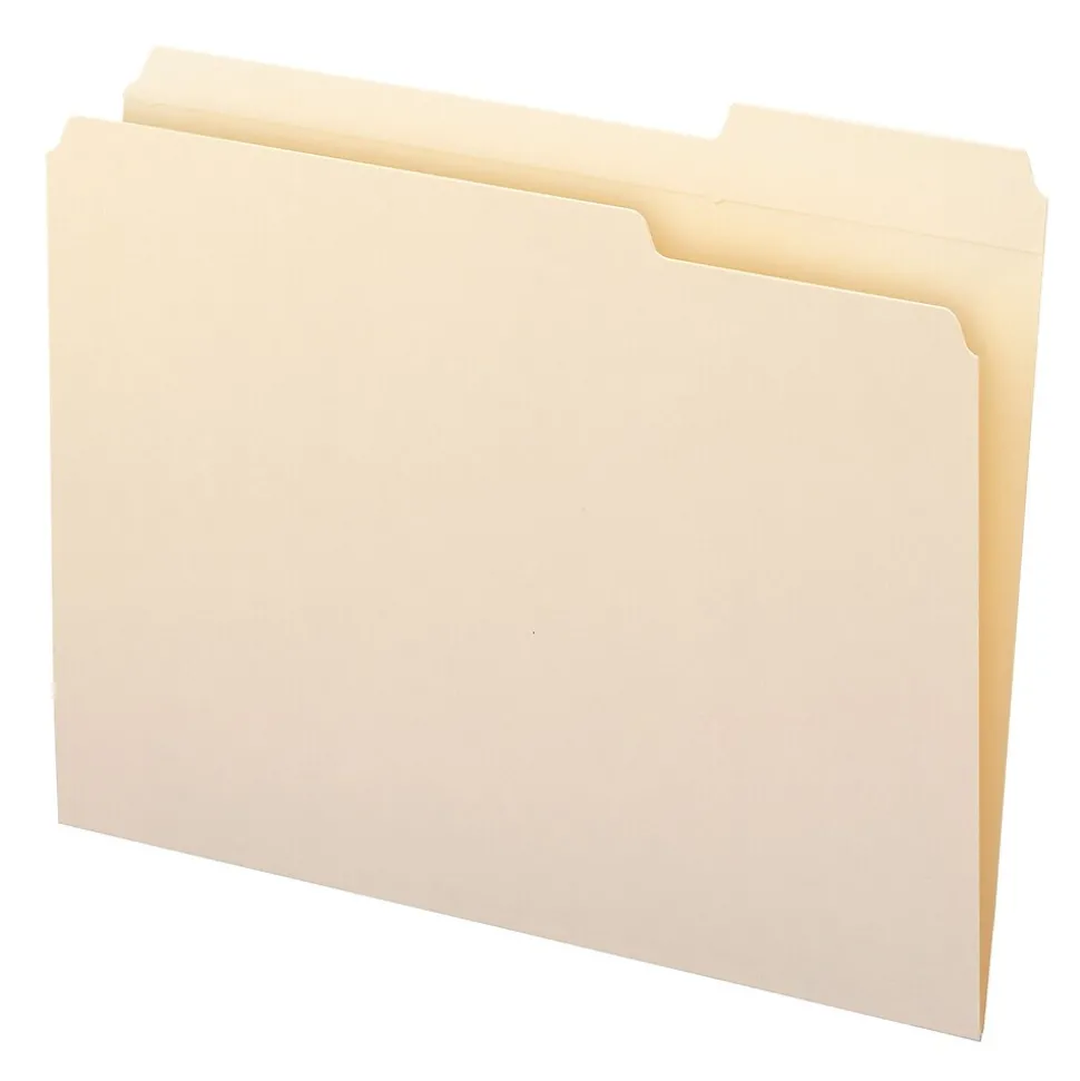 Smead File Folders, Reinforced 1/3-Cut Tab Right Position, Letter Size, Manila, 100/Box (10337)