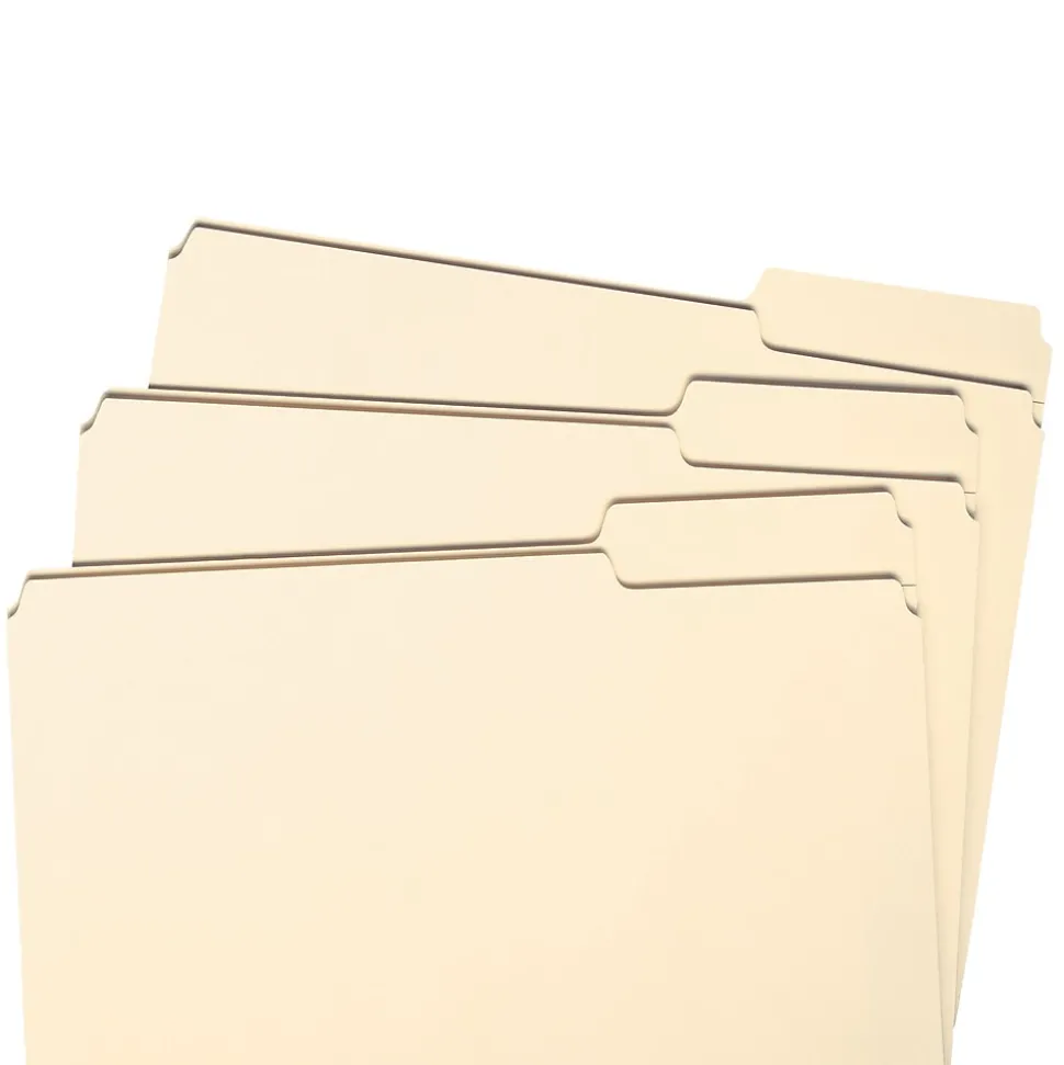 Smead File Folders, Reinforced 1/3-Cut Tab Right Position, Letter Size, Manila, 100/Box (10337)