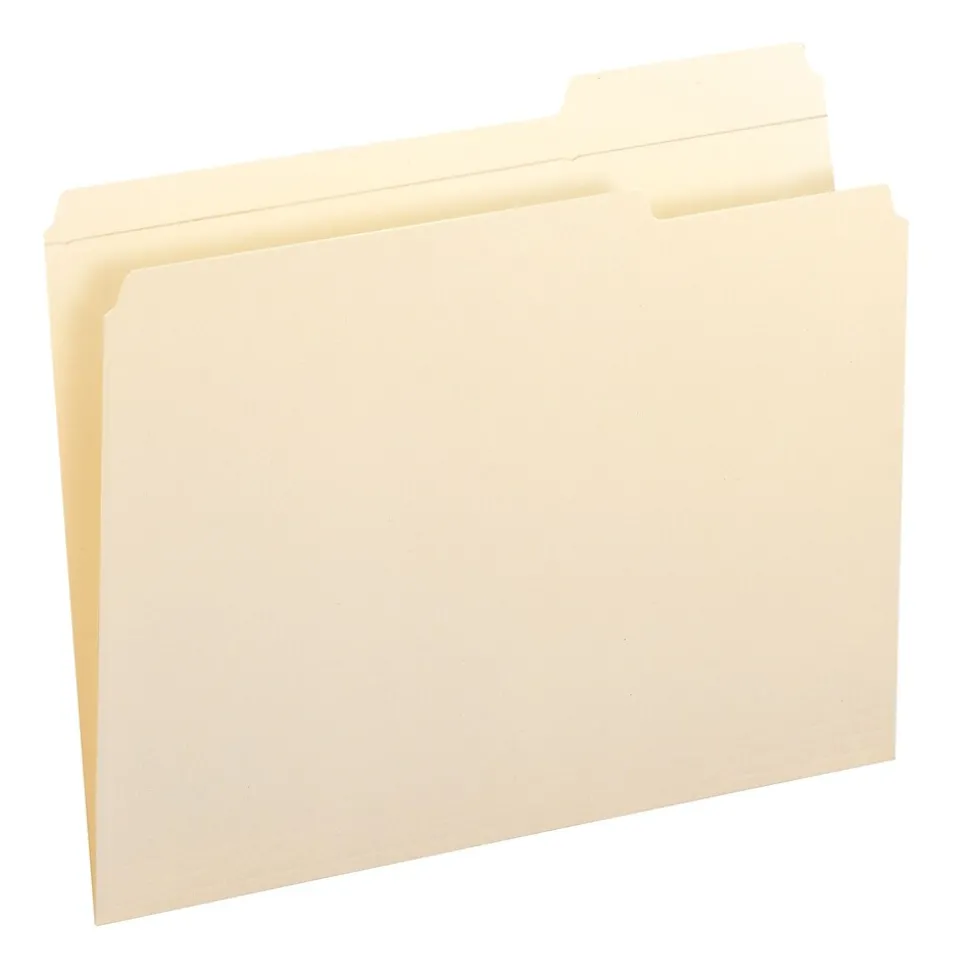 Smead File Folders, Reinforced 1/3-Cut Tab Right Position, Letter Size, Manila, 100/Box (10337)