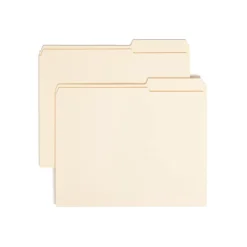 Smead File Folders, Reinforced 2/5-Cut Right Position, Guide Height, Letter Size, Manila, 100/Box (10386)