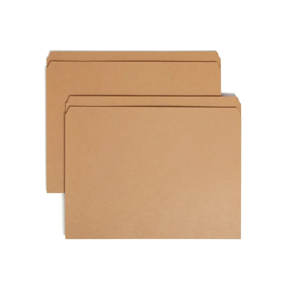 Smead File Folders, Reinforced Straight-Cut Tab, Letter Size, Kraft, 100/Box (10710)