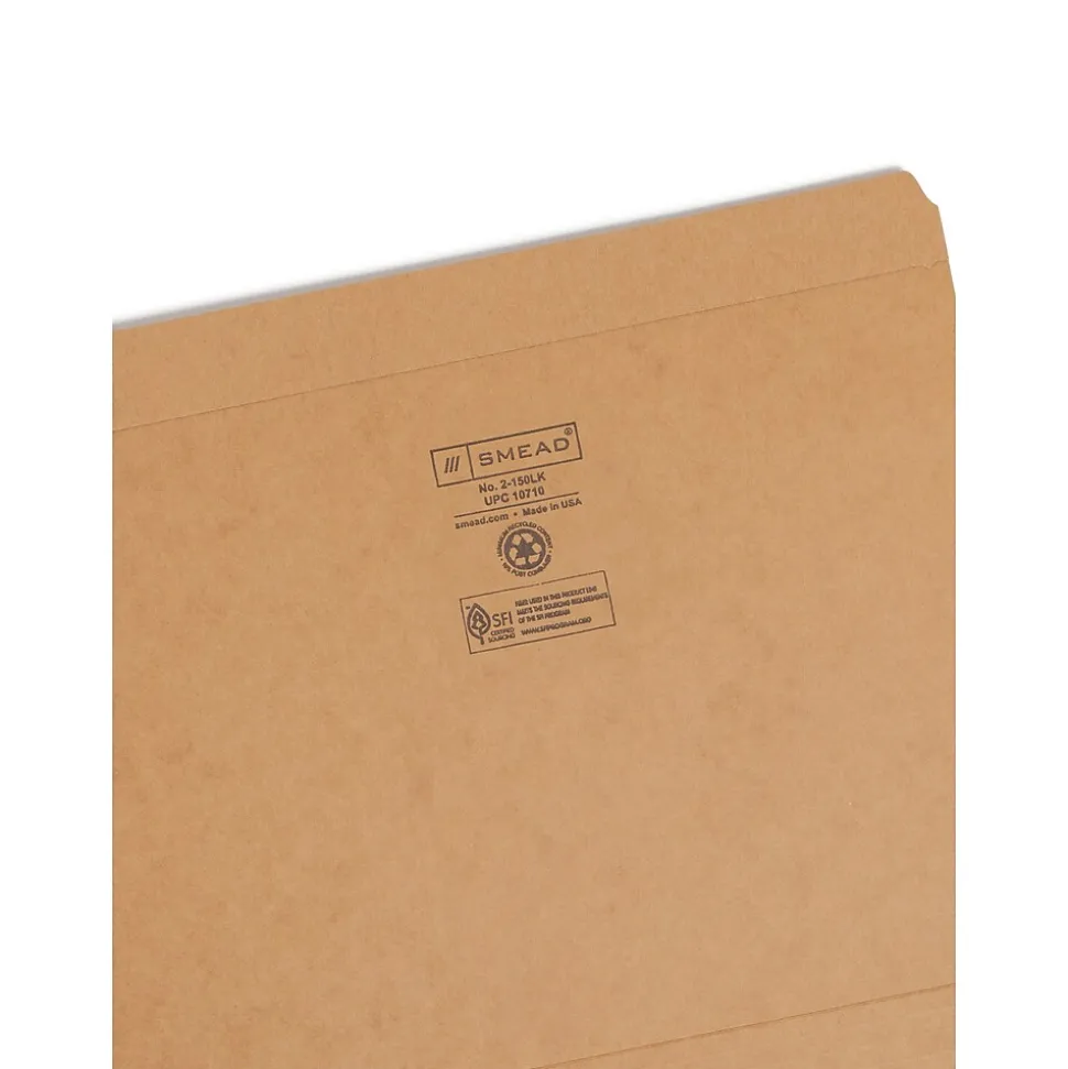 Smead File Folders, Reinforced Straight-Cut Tab, Letter Size, Kraft, 100/Box (10710)