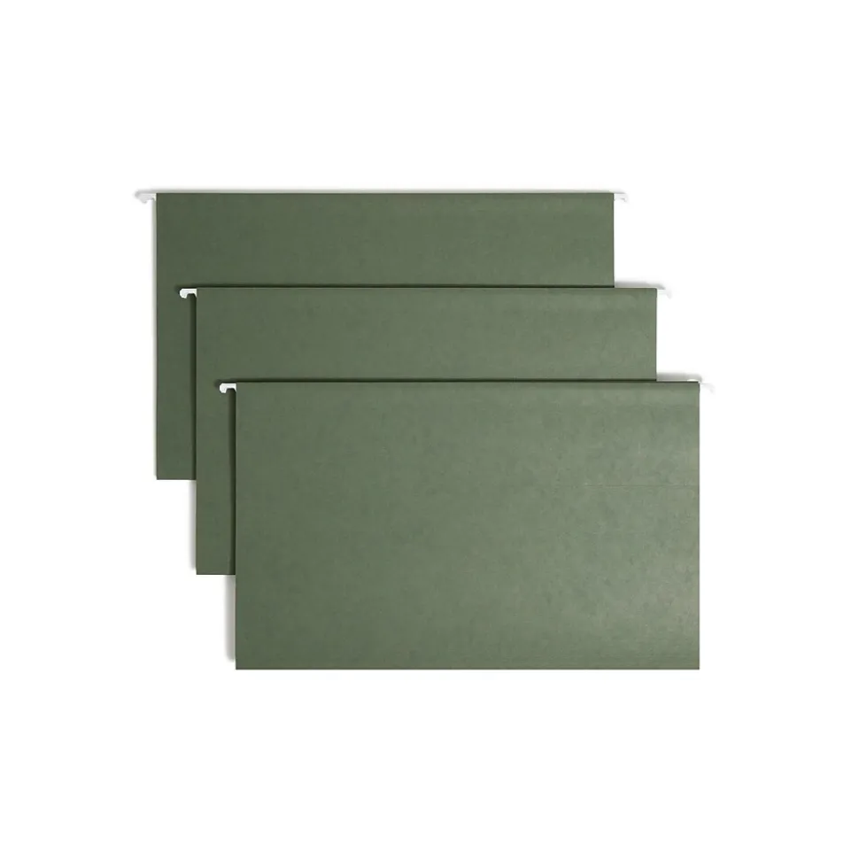 Smead Hanging File Folders, 1/5-Cut Tab, Legal Size, Standard Green, 25/Box (64155)