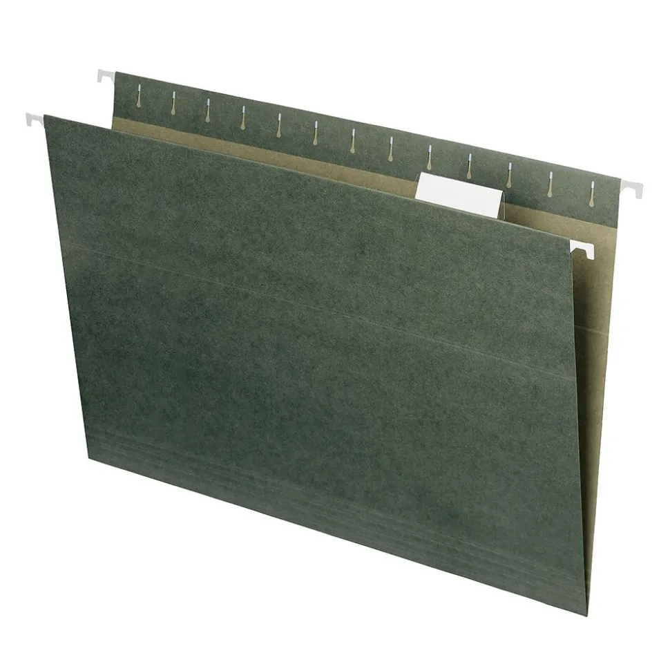 Smead Hanging File Folders, 1/5-Cut Tab, Legal Size, Standard Green, 25/Box (64155)