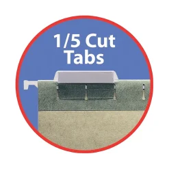 Smead Hanging File Folders, 1/5-Cut Tab, Legal Size, Standard Green, 25/Box (64155)
